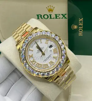 Original Rolex Oyster Perpetual Date Just Gold Chain Watch