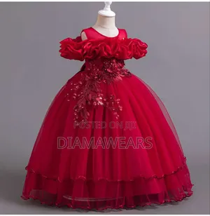 Red Princess Ceremonial Children Ball Gown