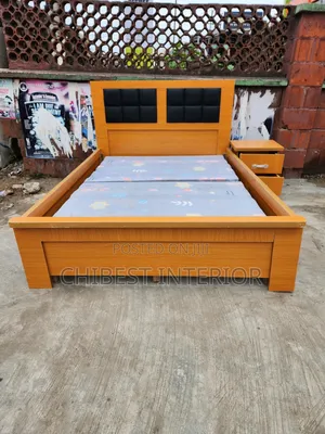 Wooden HDF Wood 4.5by6 Bed Stand