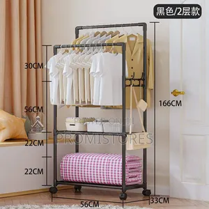 2layers Multifunctional Clothes/Shoes/Bag Rack With Wheels