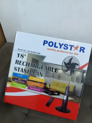 Polystar Market Best 18" Rechargeable Stand Fan Pv-3018b