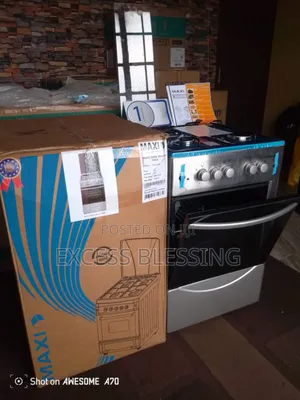 Original Max Standing Gas Cooker 3+1 50/50 Silver