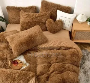 Fluffy Fur Bedding Set Brown