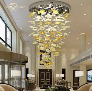 Luxury LED Chandeliers Stainless Steel Glass