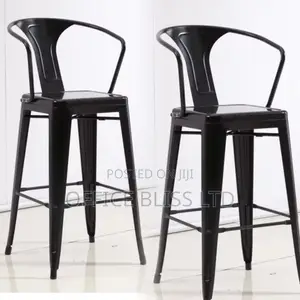 Industrial Metal Enamel 24" Counter Bar Stools - Set of 2