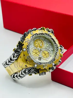 Original Invicta Chronograph Gold and Silver Chain Watch