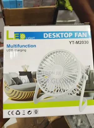 Mini Desktop Fan With Multifunction Charging and Led Light
