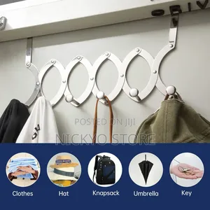 Stainless Steel Over the Door Hook Adjustable Door Hanger