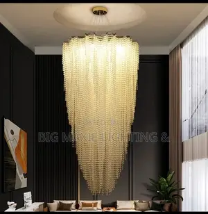 Modern Luxury Crystal Long Ceiling Chandelier