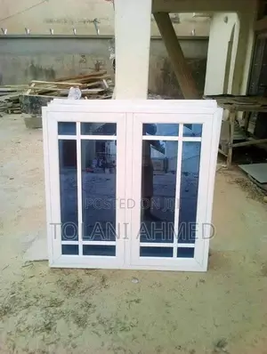 White Casement Window With Burglary and Net