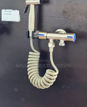 Stainless Steel Bidet Sprayer With Toilet Valve Connector.