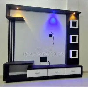 Industrial TV Console With Storage
