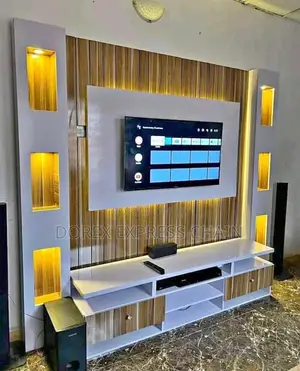 Urban Functional Tv Console With Storage Drawers
