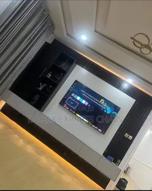 Modern Tv Console With Decorative Elements