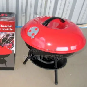 Portable Metal Kettle Trolley Barbecue Wood Charcoal Grill