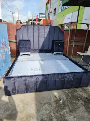 Dark Grey Upholstery 6by6 Bed Frame