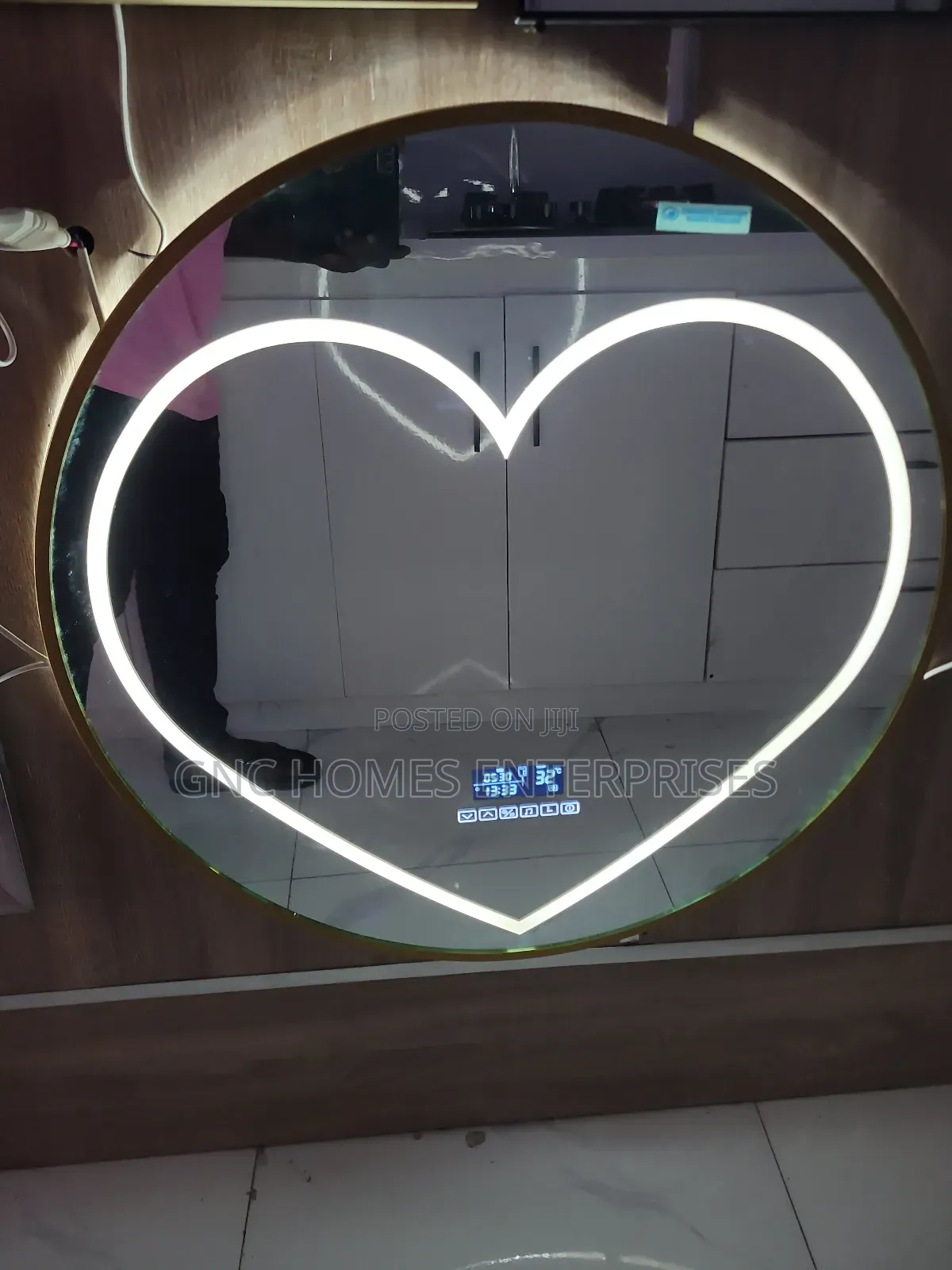 Love Gold Frame Led Mirror (Bluetooth)