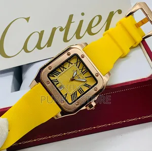 Cartier Yellow Rubber Strap Wristwatch