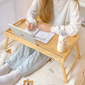 Portable Bamboo Bed Tray Table With Foldable Legs