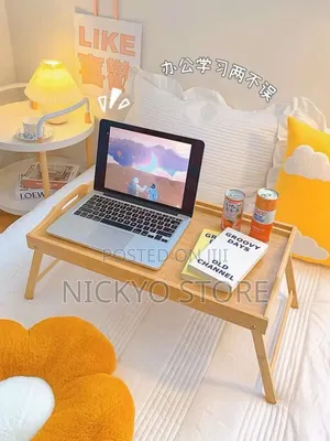 Portable Bamboo Bed Tray Table With Foldable Legs