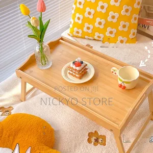 Portable Bamboo Bed Tray Table With Foldable Legs