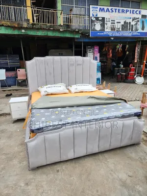 6by6 Upholstery Bed Frame With Cupboards