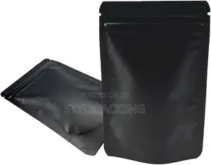 All Black (No Window) Ziplock Pouch 13cm X 21cm