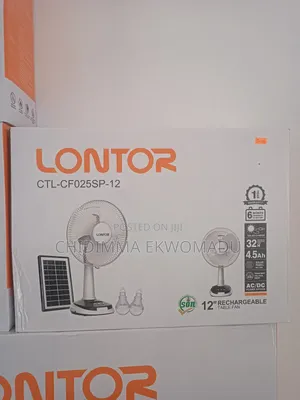 Lontor Rech. Table Fan With Solar Panel and Bulb CTL-Cf025sp