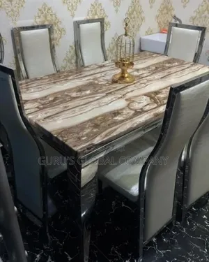 6 Seaters Foreign Dining Set Marble Top