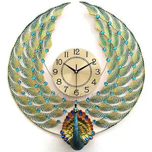 Peacock Wall Clock Home Decorations