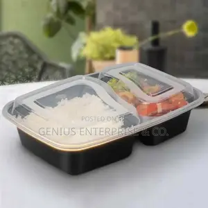 Double Compartment Takeaway Plate (50pcs)