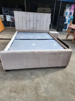 Cream Colour 4.5by6 Upholstery Bed Frame
