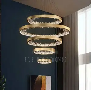 Led Drop Chandelier Light 5 Ring
