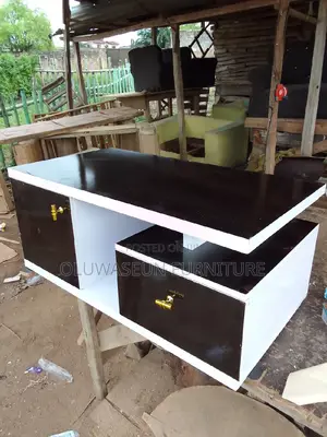 White and Black Center Table With Drawers