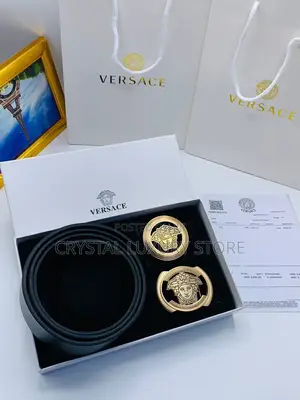 Versace 2 in 1 Quality Luxury Men Genuine Leather Belts