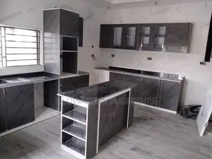 Kitchen Cabinet With Island and Marble