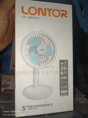Lontor 5" Rechargeable Fan With Mini Ring Light