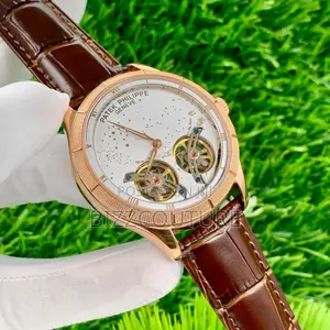 Original Patek Philippe Chronograp Brown Leather Strap Watch