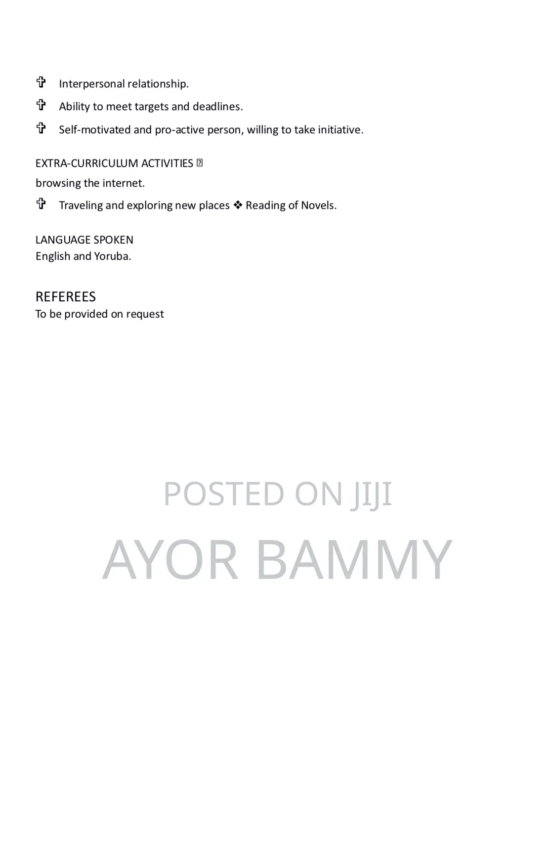 Customer Relations Officer