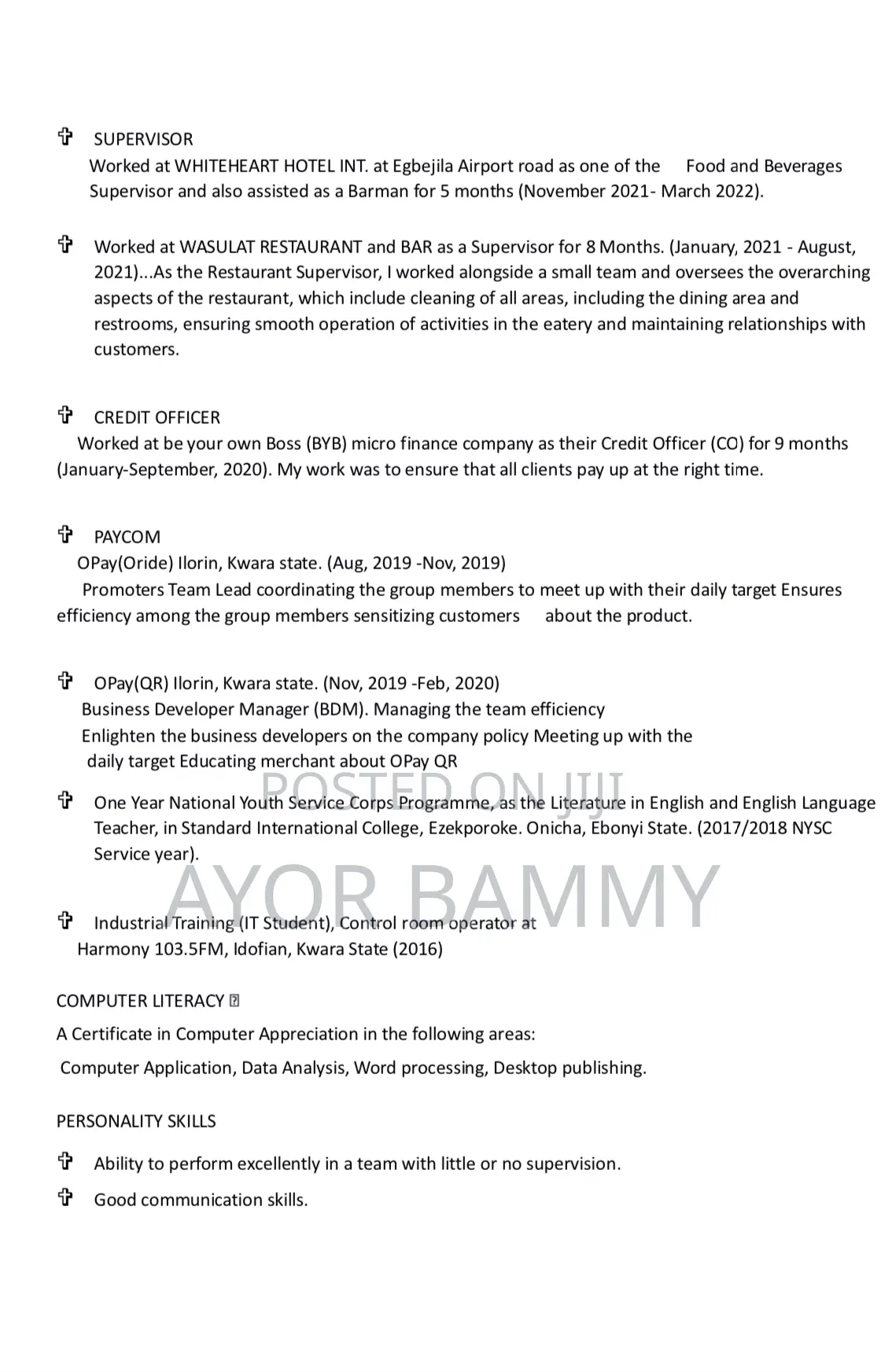 Customer Relations Officer