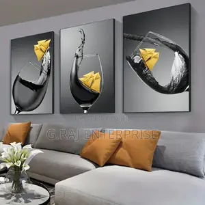 Hd Wall Canvas 18x24 Printed Black and Yellow