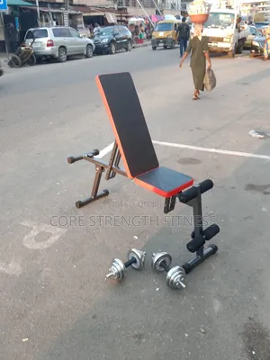 10kg Pairs Of Dumbbells And Workout Utility Adjustable Bench