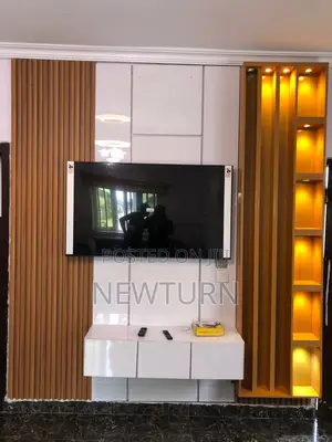 Wall TV Console With Sports Lights.