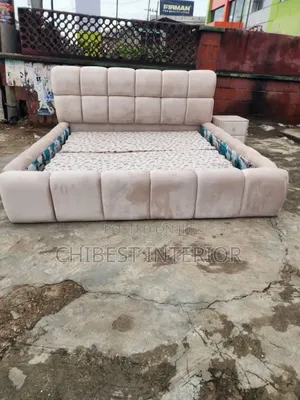 Padded 6by6 Bed Stand With Side Cupboard