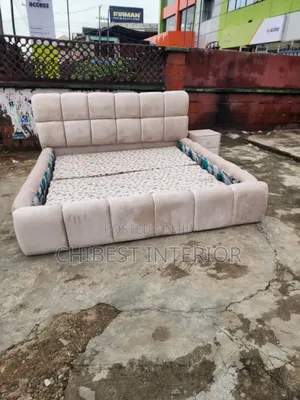 Upholstery 6by6 Bed Frame With One Side Drawer