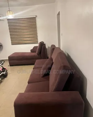 Luxury Lshape Chair Set Brown Color