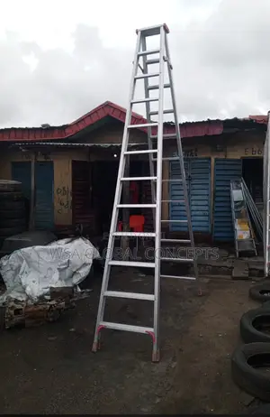 12 Steps 2 Sections Double Sided Aluminum Ladder