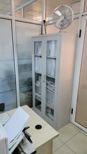 Full Glass Metal Bookshelf
