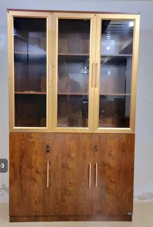 Quality Half Glass, Half Wooden 3door Bookshelf