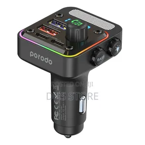 Porodo Quick Charge FM Car Charger Dual Usb C Usb a PD 36w